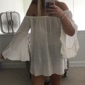 White off the shoulder dress/ tunic